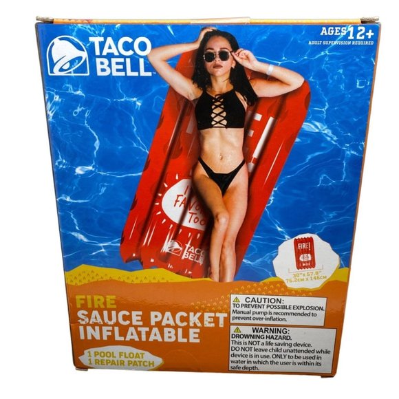 Taco Bell Fire Inflatable Pool Float Beach Lounge NIB - Picture 2 of 7